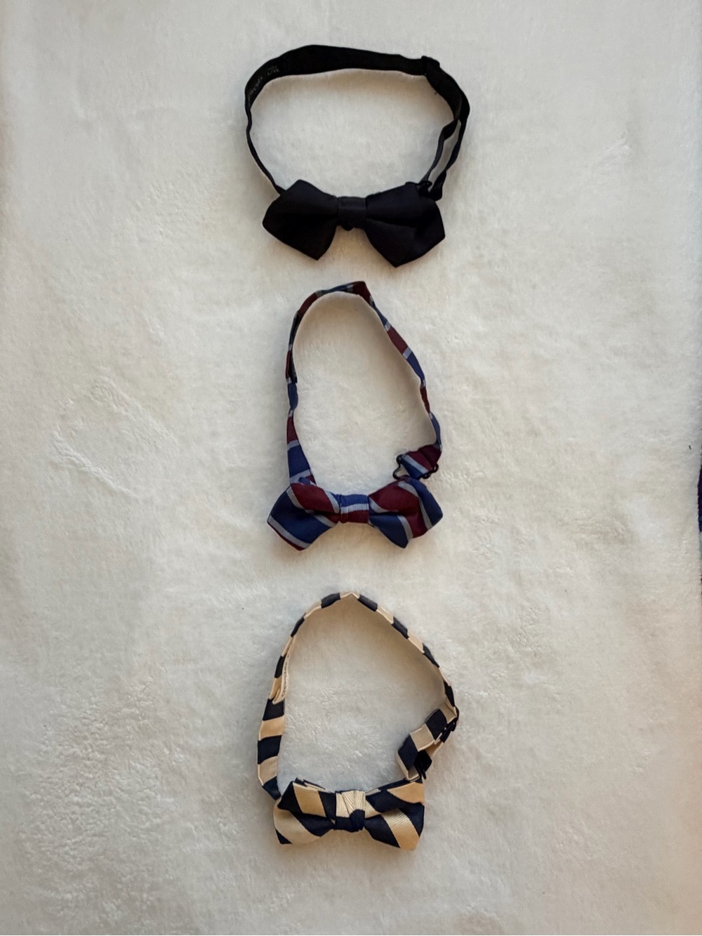 Crewcuts Boys Bow Tie Set - Black, Navy/Red Stripe, Navy/Cream Stripe